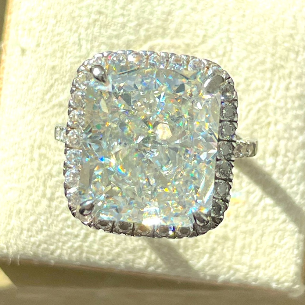 COPY - HUGE 8ct crushed ice radiant cut ring